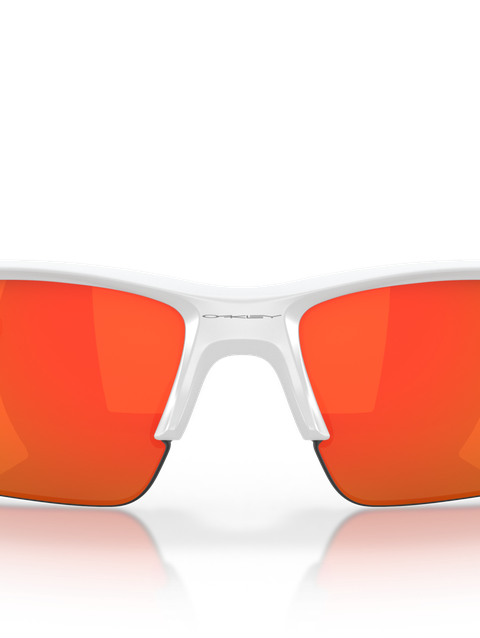 Flak® 2.0 (Low Bridge Fit) prizm ruby polarized Lenses, matte white Frame